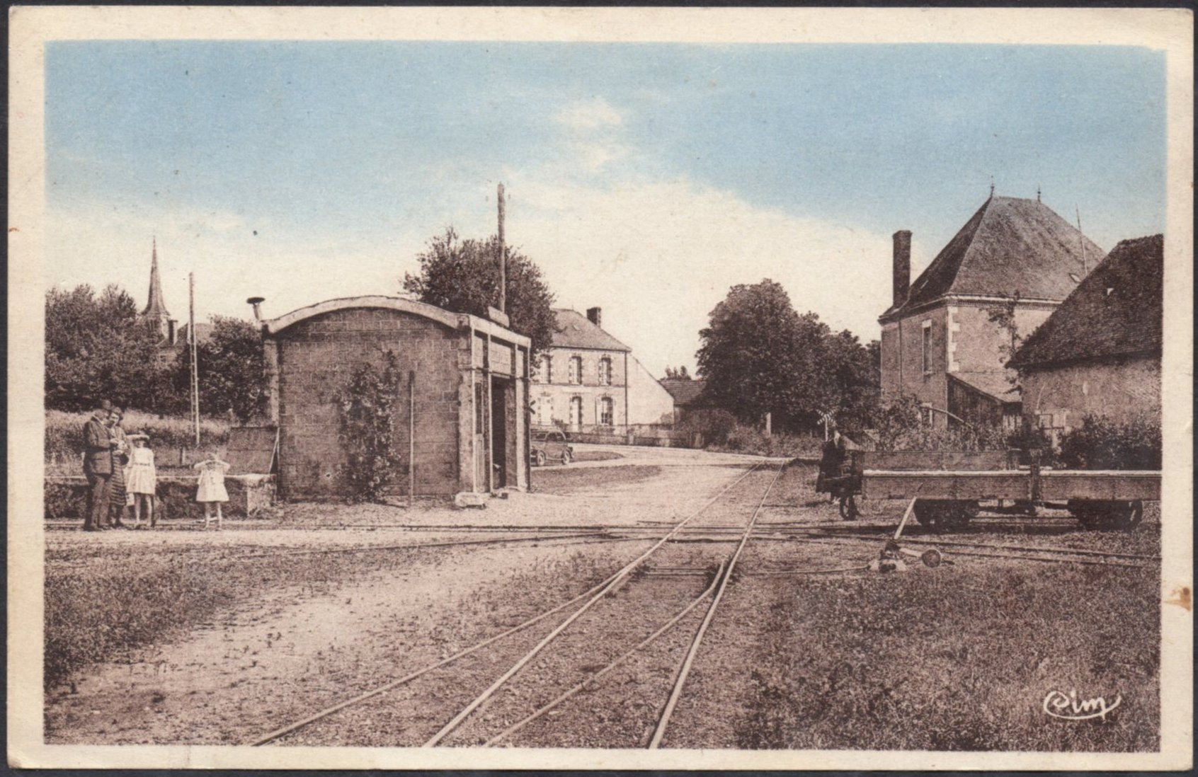 Gare de Tramway de Nogent-le-Bernard annees 1930s, Sarthe